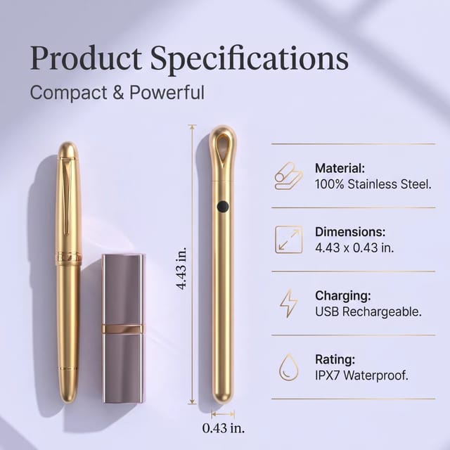 Luxe Quiver next to a pen for size comparison