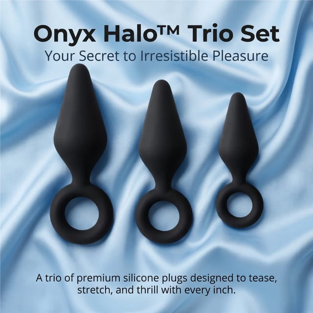 Onyx Halo laying on blue silk