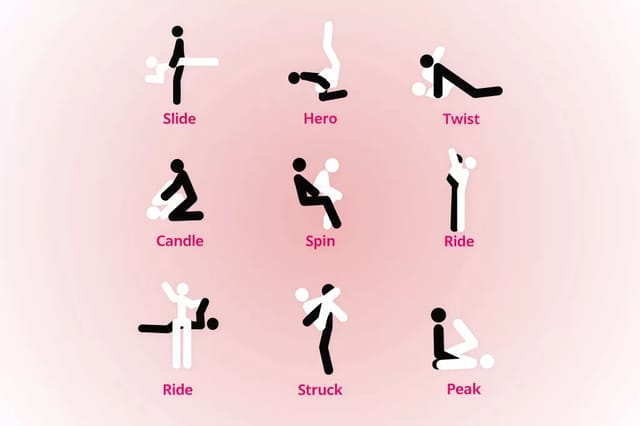 intimacy-position-icons-pink-background Simple illustrated intimacy position icons on a soft pink background.