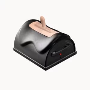 Cathedra riding sex machine on light beige background