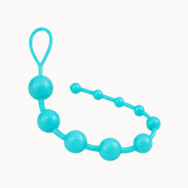 Climax Beads anal toy on light beige background