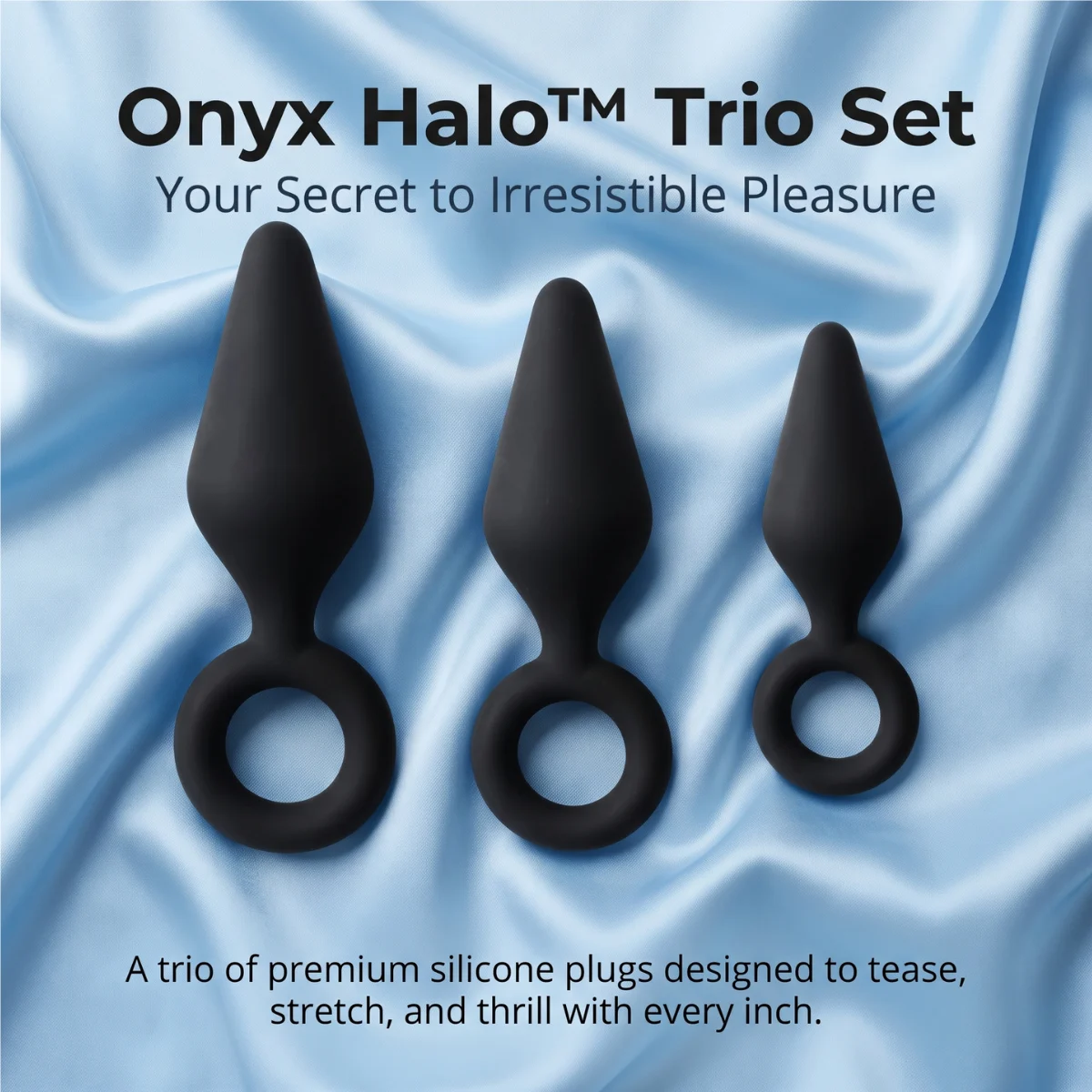Onyx Halo laying on blue silk