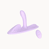 Valoran riding sex machine on a light grey background.